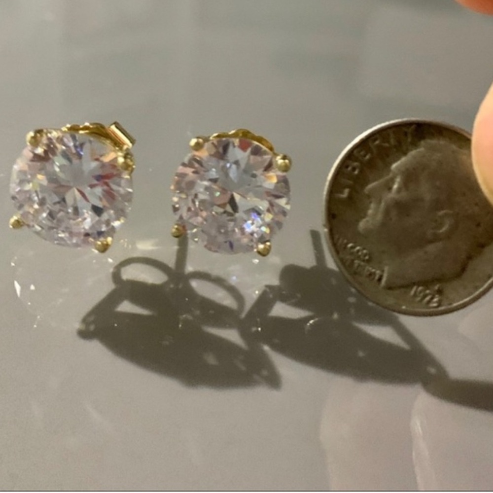 Cz By Kenneth Jay Lane Round Cut Cz Stud Earrings - image 3